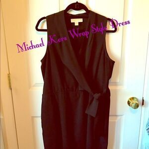 Classic Michael Kors Black Wrap Style Dress